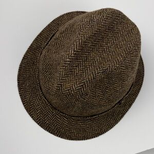 vintage Stetson Brown Herringbone Fedora Hat